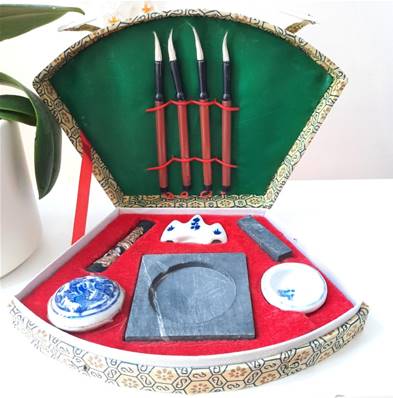 Set de calligraphie chinois miniature
