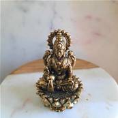 Statue Lakshmi Assise sur Lotus en Laiton 5cm