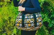 Sac de voyage en tissus wax africain Bogolan jaune