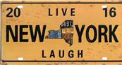 Plaque mtal 15x30 vintage NEW YORK 2016