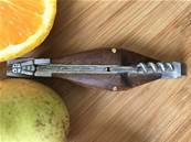 Couteau épais pliable acier en bois tire-bouchon "Bougna" 21 cm