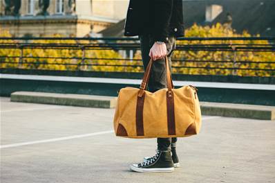 Sac de voyage à main  bandoulière cuir et coton  31x51cm 6701