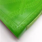 Carnet en cuir vert 1 crochet 13X19 cm
