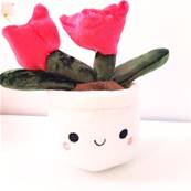 Peluche plante fleurie fluo