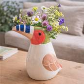 Vase Toucan aux ailes roses � 15 cm