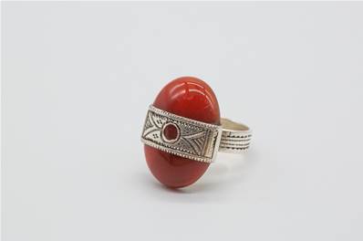 Bague touareg ronde cornaline