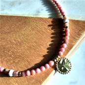 Collier "Rosée de Rhodonite" - Perles de Rhodonite