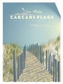 Affiche Carcans plage chemin bleu 50x70cm Plume05