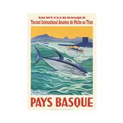 Affiche Pays Basque yacht club pche au thon 50x70cm Fricker