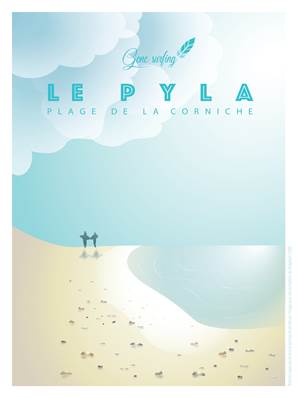 Affiche dune du Pyla corniche 50x70cm Plume27