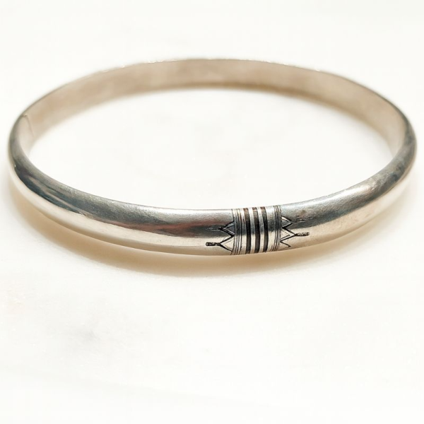 Bracelet touareg argent et ébène diffa rond
