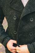 Manteau épais long hiver urbain à capuche noir