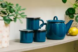 Tasse en émail bleu canard 0,25l