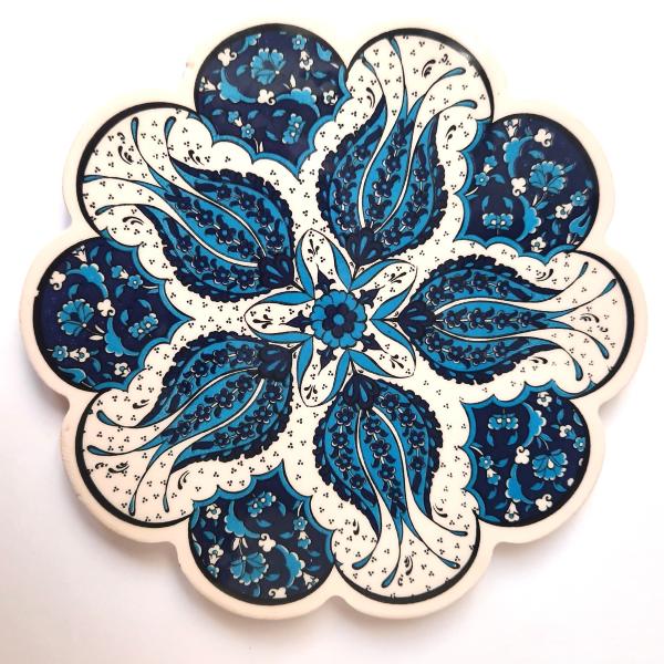 Dessous de plat Iznik fait à la main fleur 19,5cm