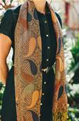 Echarpe foulard femme imprimé marron