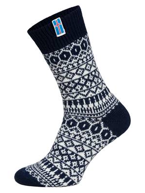 Chaussettes 60% laine flag islande navy 35-38