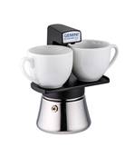Machine expresso 2 tasses noire inox induction (sans tasses)