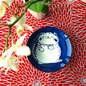 Bol japonais chat debout bleu 18 cm x 8 cm