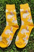 Chaussettes Lapins fond jaune