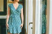 Robe courte cache coeur femme FLORALE Bleue et Verte taille XL