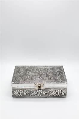 Boite à bijoux artisanale bois et aluminium 15 cm x 10 cm