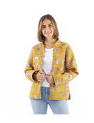 Veste indienne matelassée réversible jaune