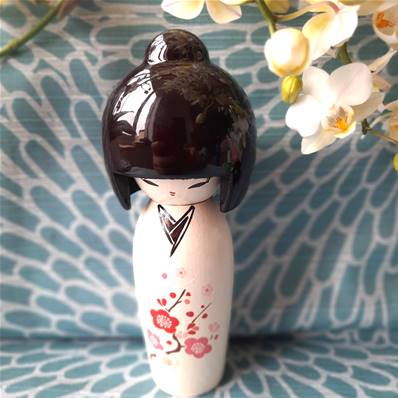 Poupée kokeshi Grand modèle modèle blanche