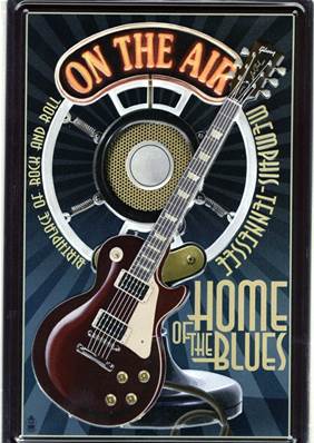 Plaque métal 20x30 vintage GUITARE BLUES