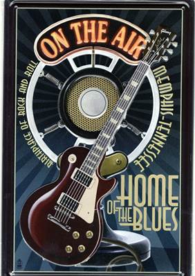 Plaque métal 20x30 vintage GUITARE BLUES