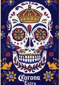 Plaque d�co vintage SKULL CORONA