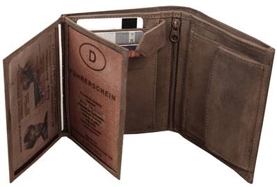 Portefeuille format carré en cuir 12,5x11x3 cm