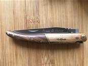 Couteau fin pliable acier en bois palissandre "Rustique" 18 cm
