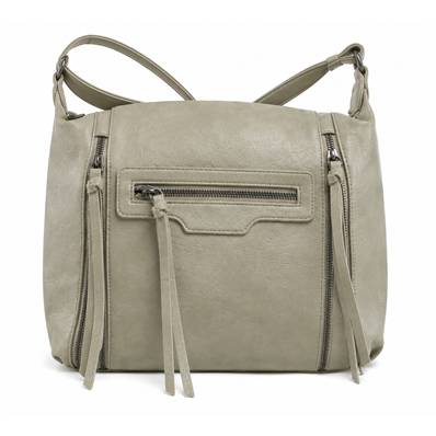 Sac à main 2 zip latéraux tilleul