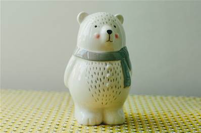 Tirelire ours blanc