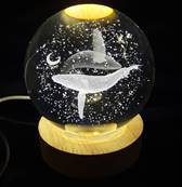 Lampe boule en verrre lumineuse baleine
