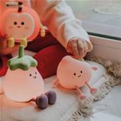Veilleuse enfant Aubergine LED en silicone tactile USB