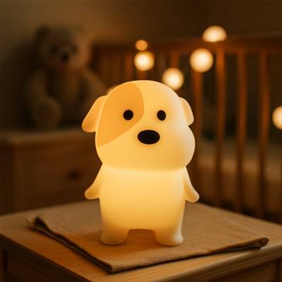 Veilleuse enfant Chien LED en silicone tactile USB