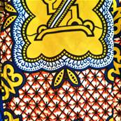 Ceinture obi wax jaune rouge bleu