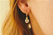 Boucles d'oreilles trio de perles d'eau douce