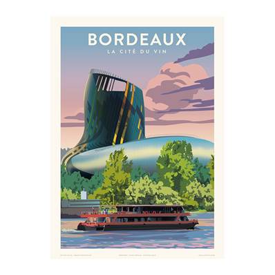 Affiche Bordeaux Cité du vin 50x70cm Fricker