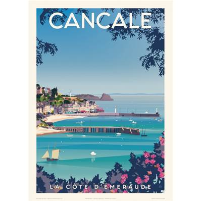 Affiche Cancale la côte émeraude 50x70cm Fricker