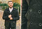 Manteau épais long hiver urbain à capuche noir