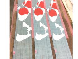 Décoration japonaise artisanale Deux Carpes Koi Nishiki 10×170 cm