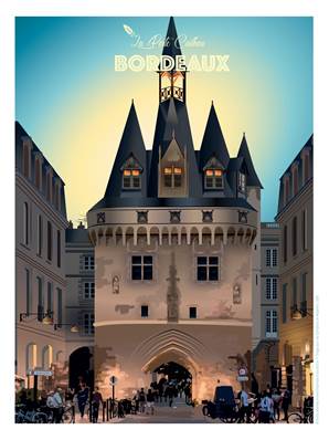 Affiche Bordeaux porte Cailhau bleue Plume24