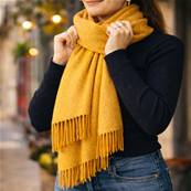 Etole en viscose et cachemire jaune