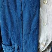 Veste matelassée velour bleu marine