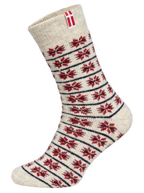 Chaussettes 80% laine flag danemark rouge 35-38