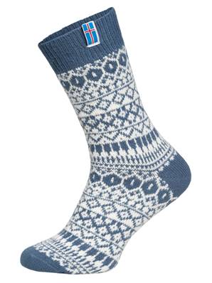 Chaussettes 60% laine flag islande bleu 39-42