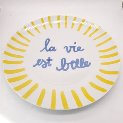 Set 4 assiettes "La vie est belle" Dolce vita 27cm