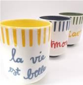 Set 3 tasses caf Dolce vita 13cl 7 cm
